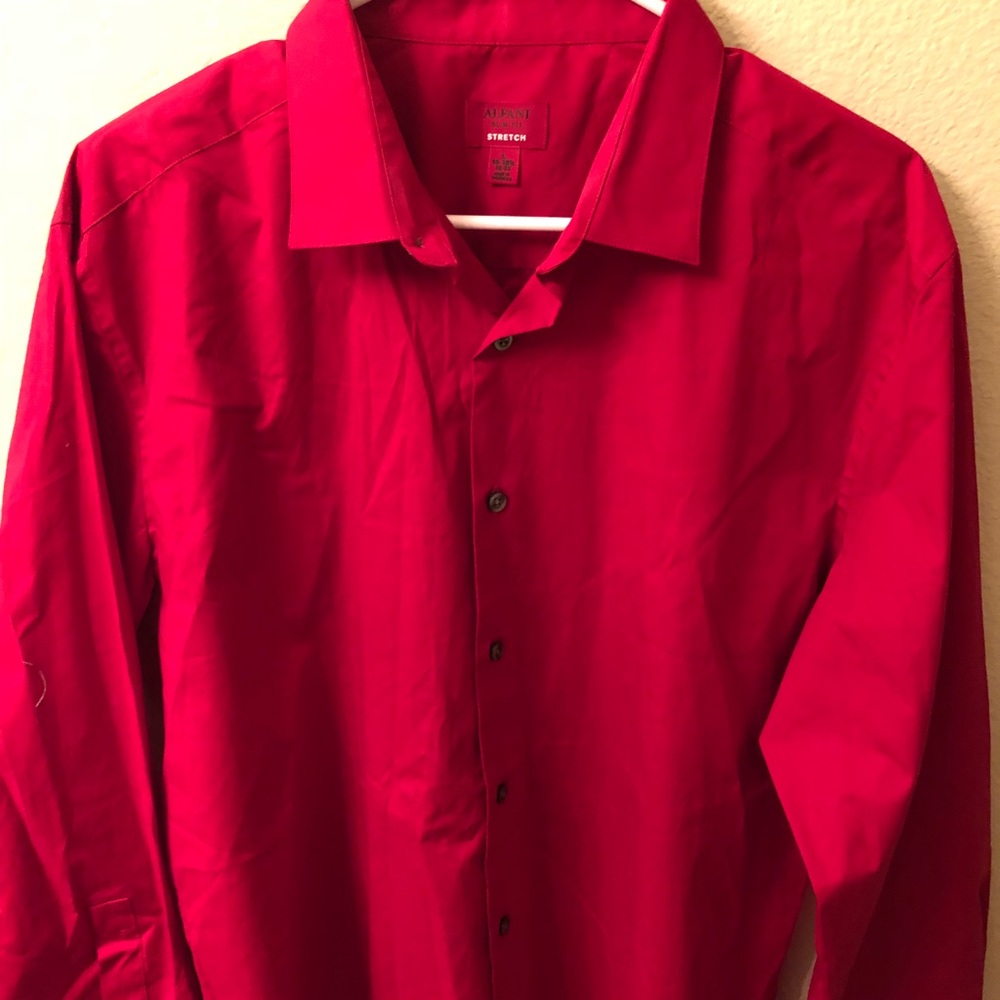 Alfani Red Long Sleeve Shirt